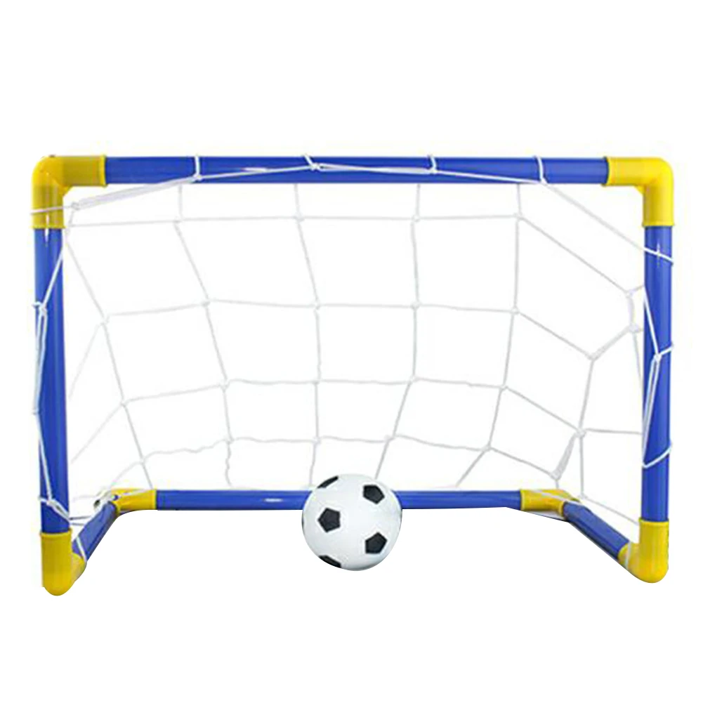 Foldable Boys Soccer Toys Training Practice Soccer Ball Goal Post Net with Pump Football Goal Post Net Indoor Outdoor Games Kits