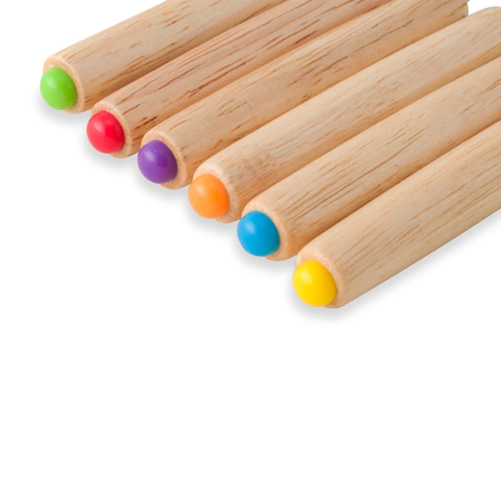 

6Pcs Wooden Handle Stainless Steel Roasting Sticks Colorcoded Ends Heatresistant Portable for Camping Bbq Grilling Sausages