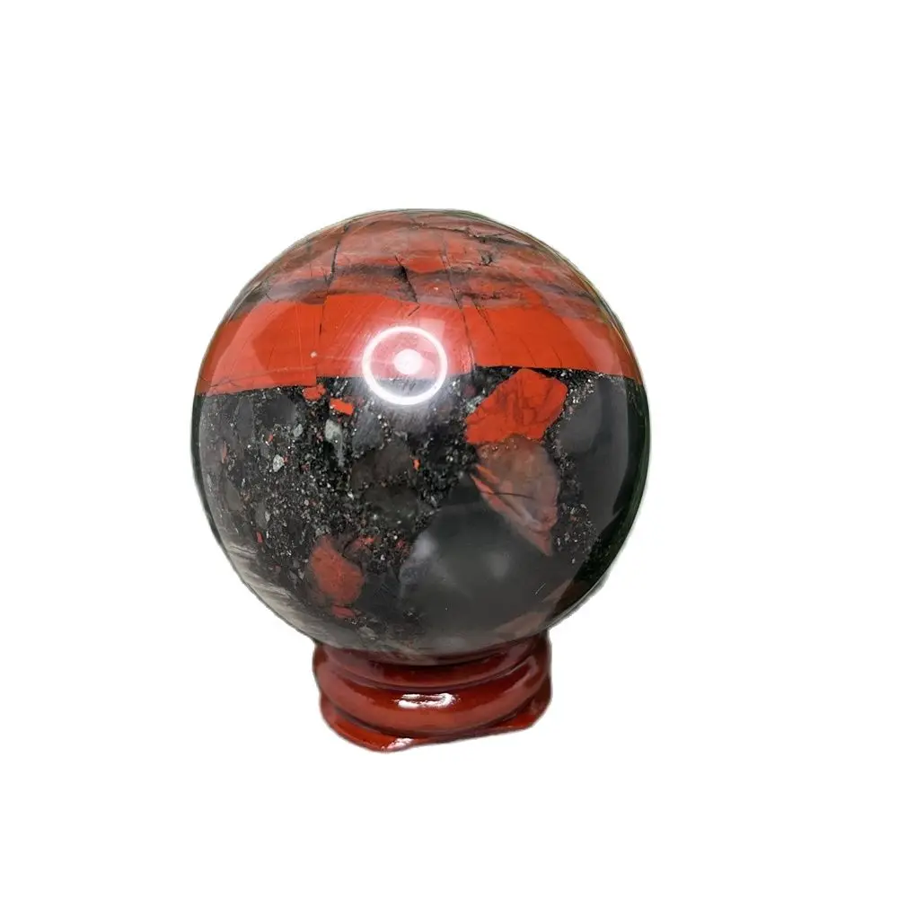 Natural Rock Dragon's Blood Stone Agate Ball Home Spiritual Decoration Holiday Gift Witchcraft Altar Prayer Crystal StoneHealing