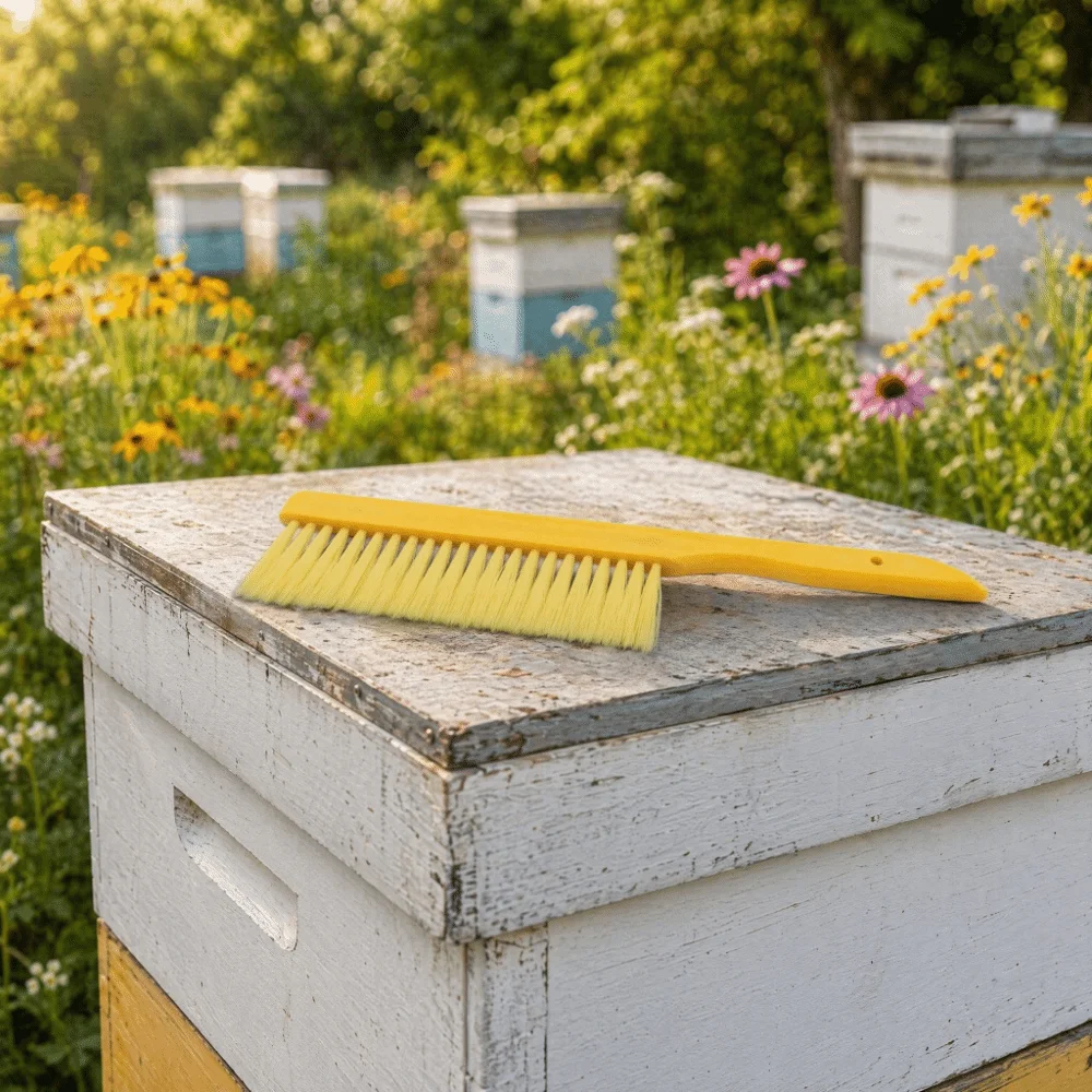 Easy To Use Soft Beekeeping Brush Bright Yellow Plastic Bee Brush Tool Lightweight Beekeeping Equipment Yard Keeper Kit