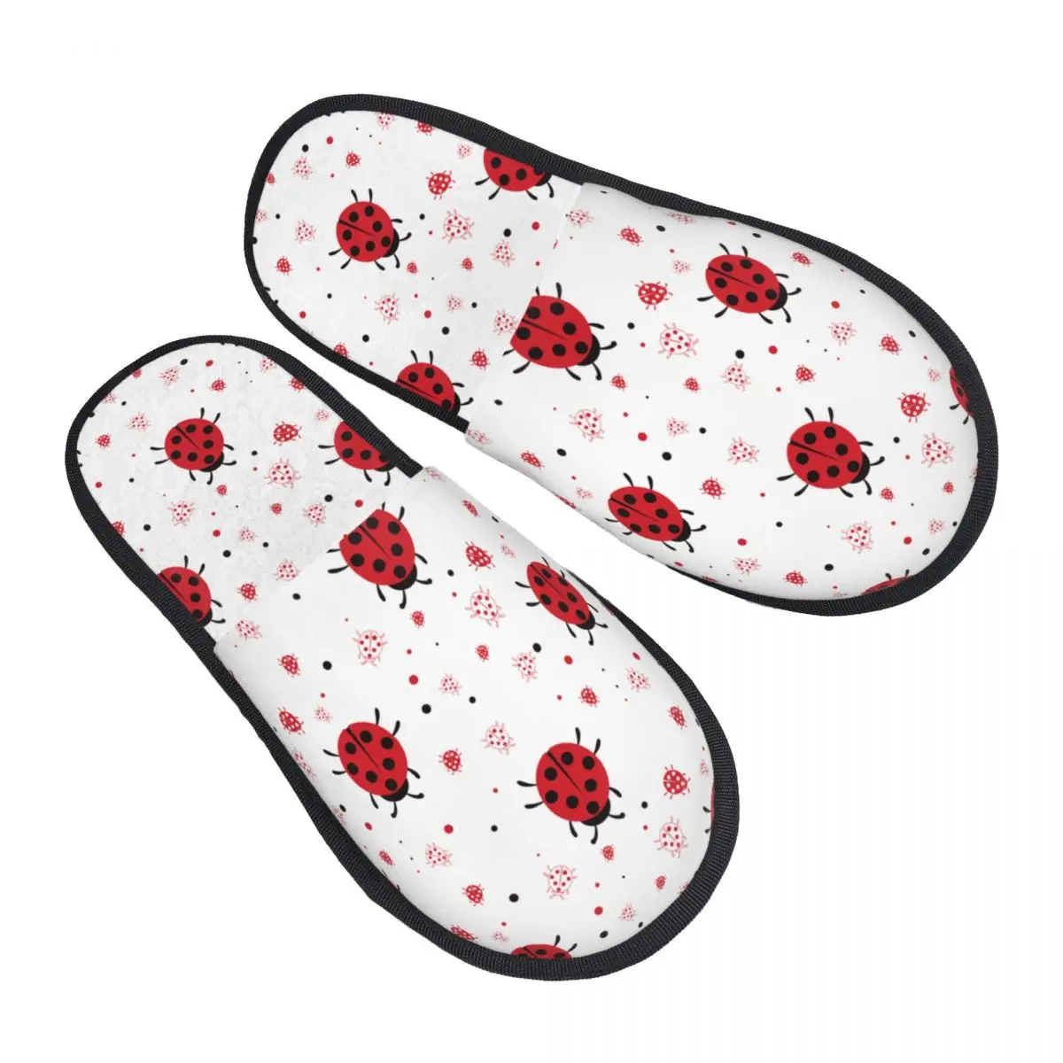 

Winter Slipper Woman Man Fluffy Warm Slippers Cute Ladybugs House Slippers Shoes