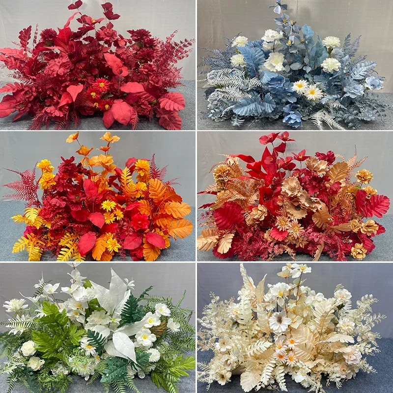 Wedding place flower simulation flower engagement banquet arrangement wedding hall stage road simulation flower
