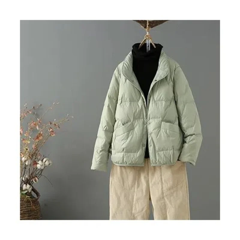 Warm Temperament Short Model Down New Disc Buckle Lax Coat Cotton Clothing Jacket Women  Winter Coat Women  Winter  Coat Women