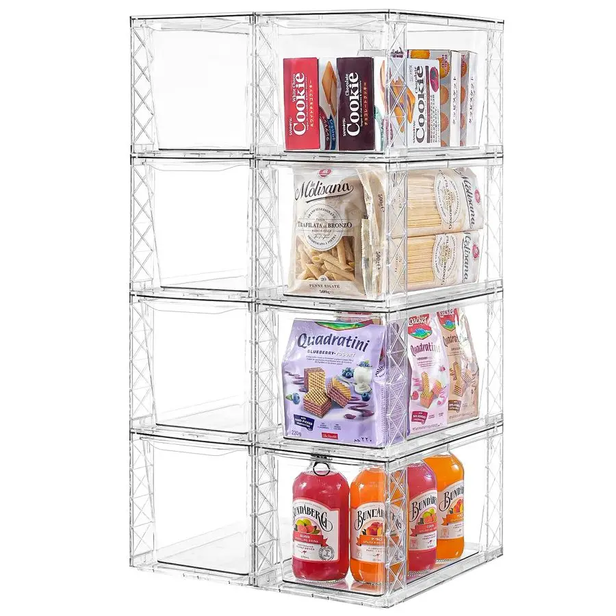 

Модульный органайзер для кухни, органайзеры и контейнеры для хранения продуктов, прозрачные контейнеры для продуктов с ручками, легко собираются