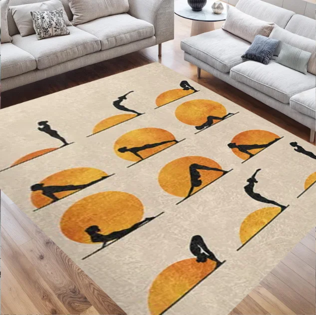 Sunset Yoga Mat Yoga Themed Non-Slip Rug Meditation CarpetBoho