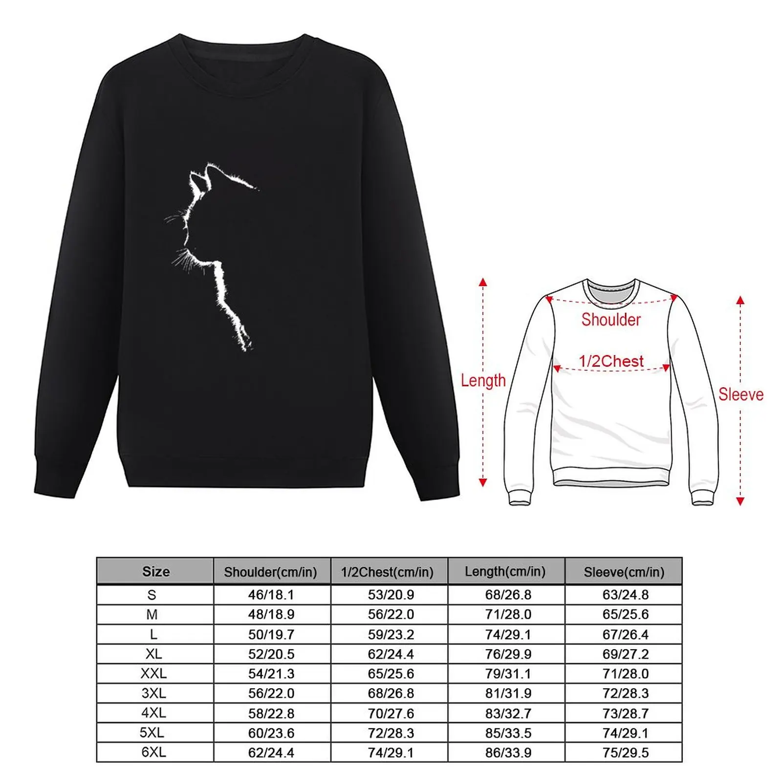 Cat silhouette Sweatshirt men's autumn clothes autumn sweatshirt