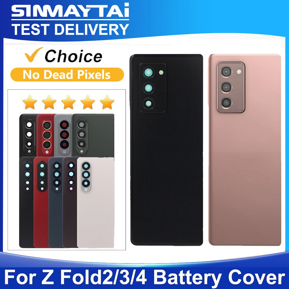 Z Fold2 Fold3 Fold4 5G para Samsung cubierta de batería de vidrio puerta trasera carcasa Panel funda piezas de lente de cámara para Z Fold 2 3 4 cubierta