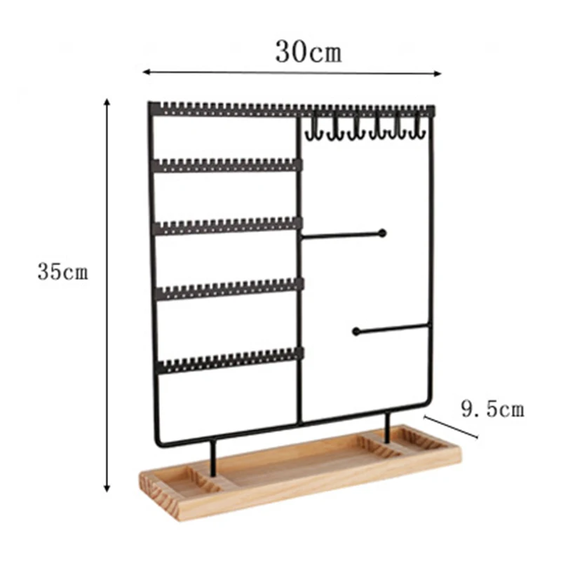 

Multifunctional Jewelry Earring Display Rack Metal and Wood Necklace Storage Rack Detachable Necklace Rack Holder New