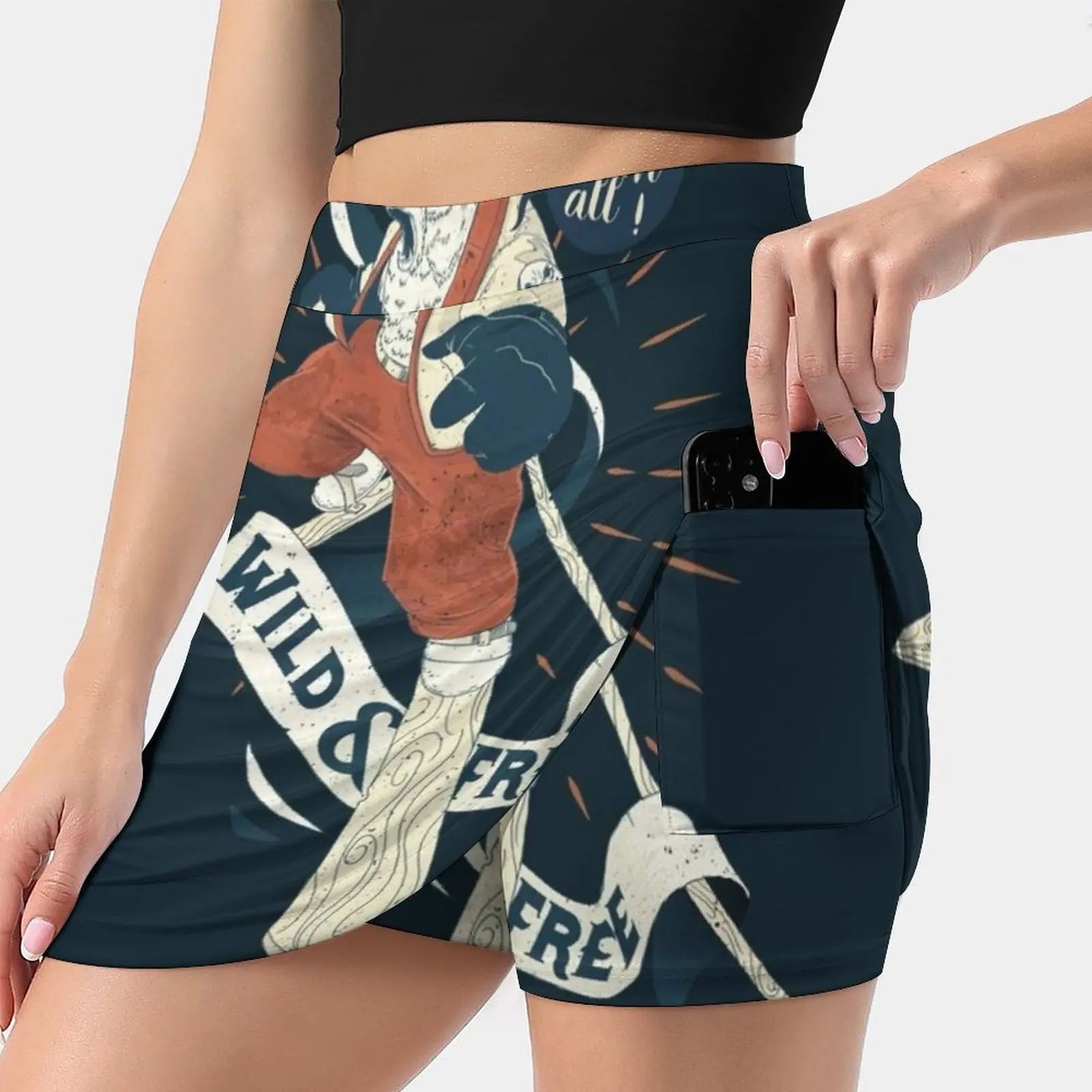 

Wild & Free Women's skirt With Hide Pocket Tennis Skirt Golf Skirts Badminton Skirts Running skirts Bear Wild Nature Animal