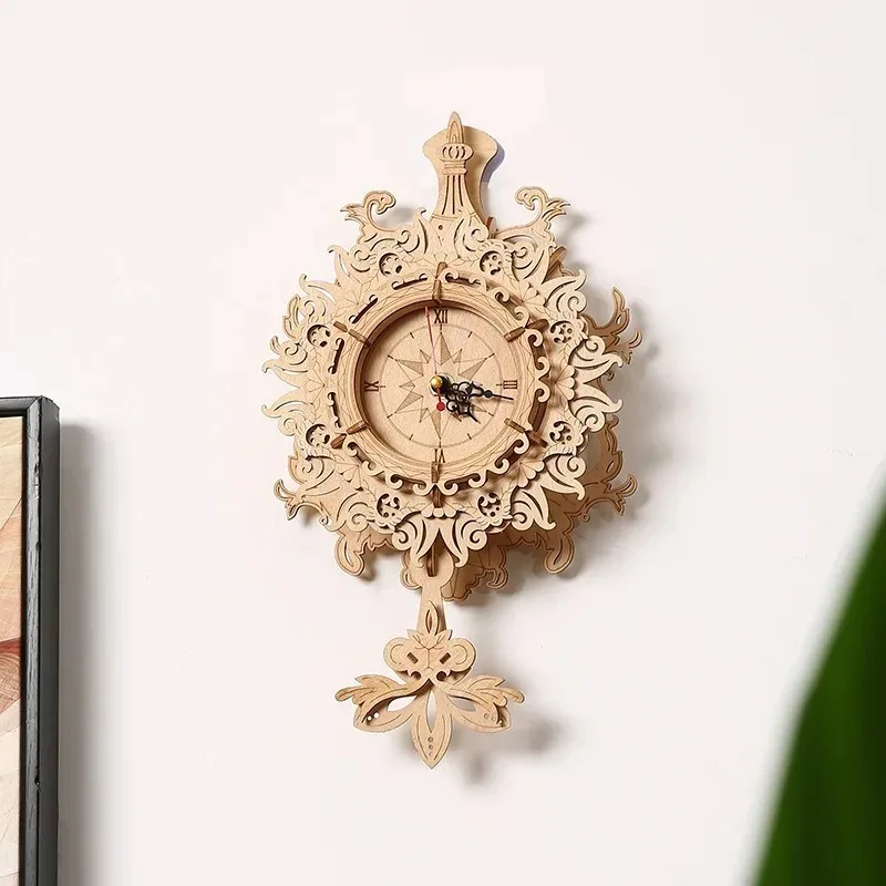 

Wooden Pendulum Living Room Wall Clocks Luxury Vintage Classic Bedroom Wall Watch Luxury Creative Modern Home Decoration