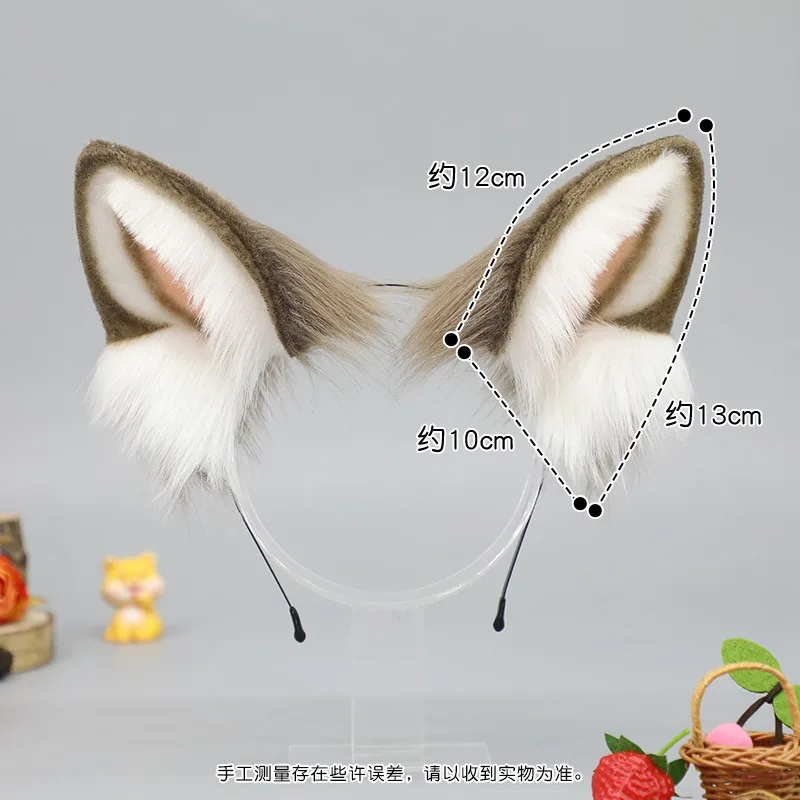 New Lolita Cosplay Cat Ears Headband Anime Dance Party Costume Wolf Fox Ear Plush Hairband Girls Kawaii Hair Accessories Props