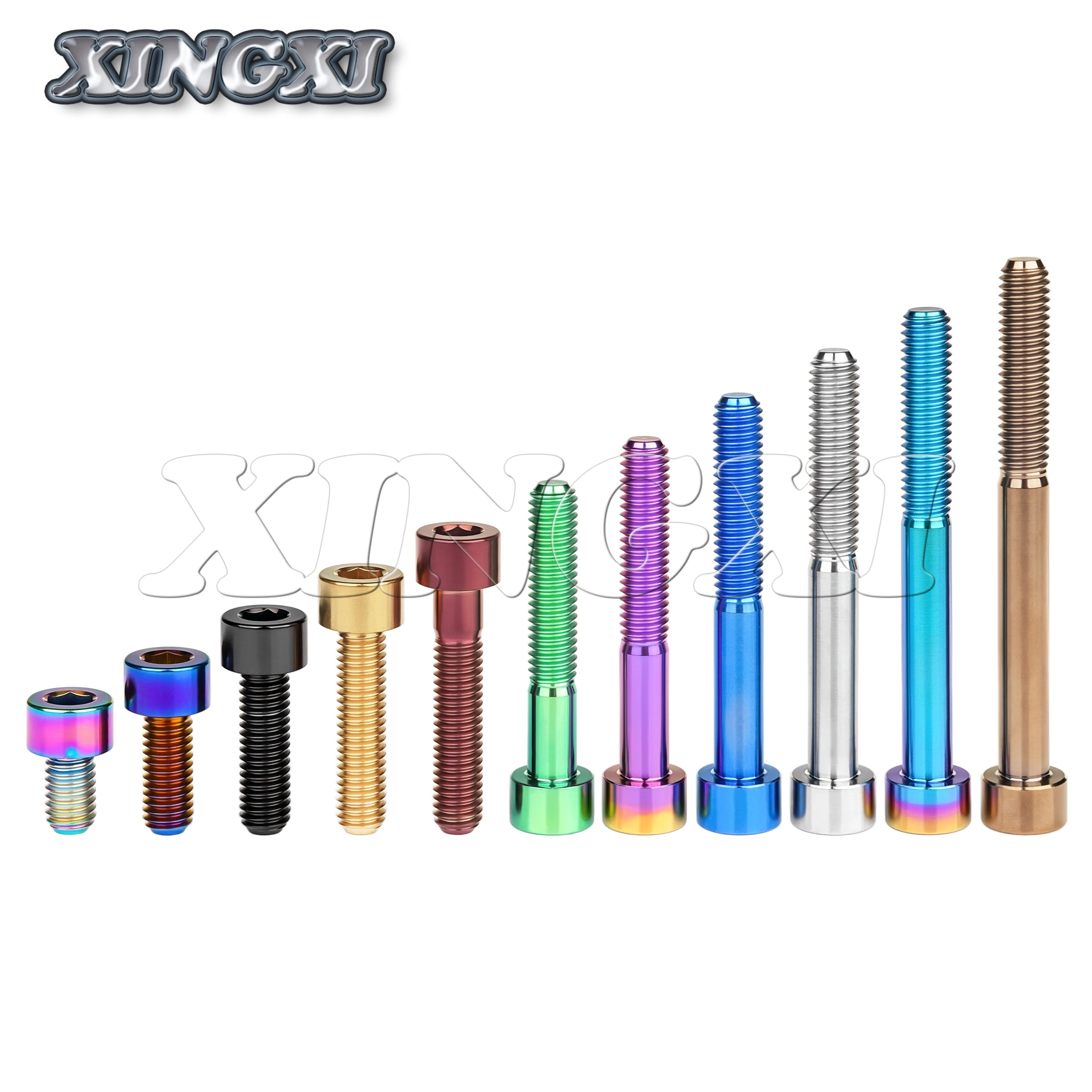 Титановый титановый Ti-болт Xingxi M6X10, 15, 18, 20, 25, 30, 35, 40, 45, 50, 55, 60, 65 мм, клеммный винт для горного/дорожного велосипеда,
