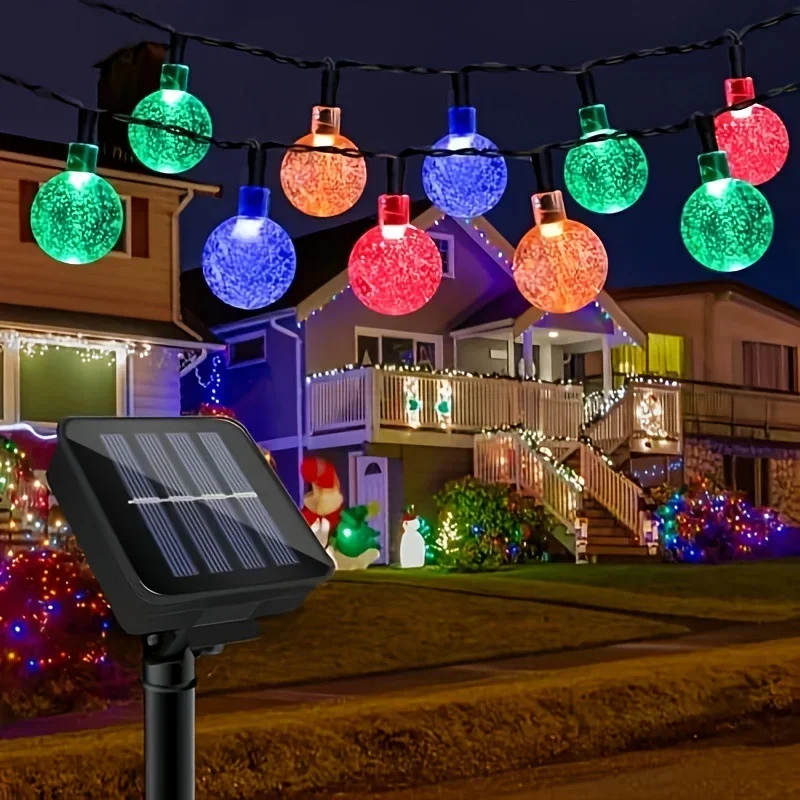 Holiday Solar Bubble String Lights 8 Lighting Modes Garden Street Tree Yard Party Christmas Outdoor Camping Parterre Decoration