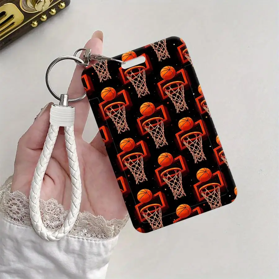 Cover Case 1Pc Card Holder Retractable Credit Card Holders Holders Child Bus with lanyard Bank ID Badge Basketball Hoop