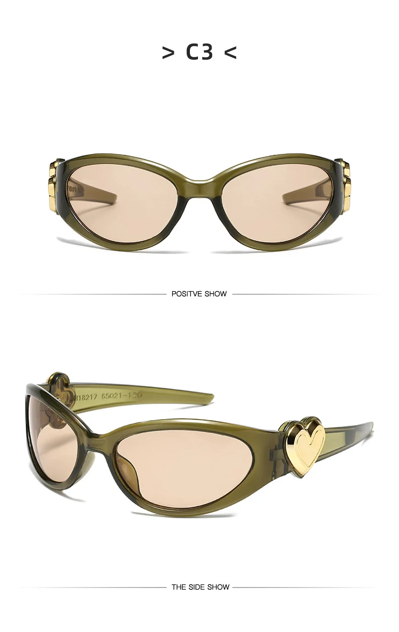 Ovale Y2K-Sonnenbrille für Damen, lustig, Vintage, 2025, Brillen, Damenmode, Persönlichkeit, Sonnenbrille, weiblich, Lentes – Detail 9