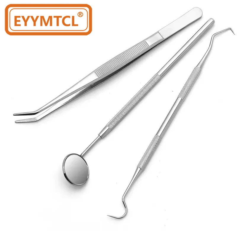 EYY Dental Teeth Cleaning Tools Oral Mirror Tooth Sickle Scraper Plaque Tartar Cleaner Tweezers Teeth Cleaning Hoe Dentist Tools