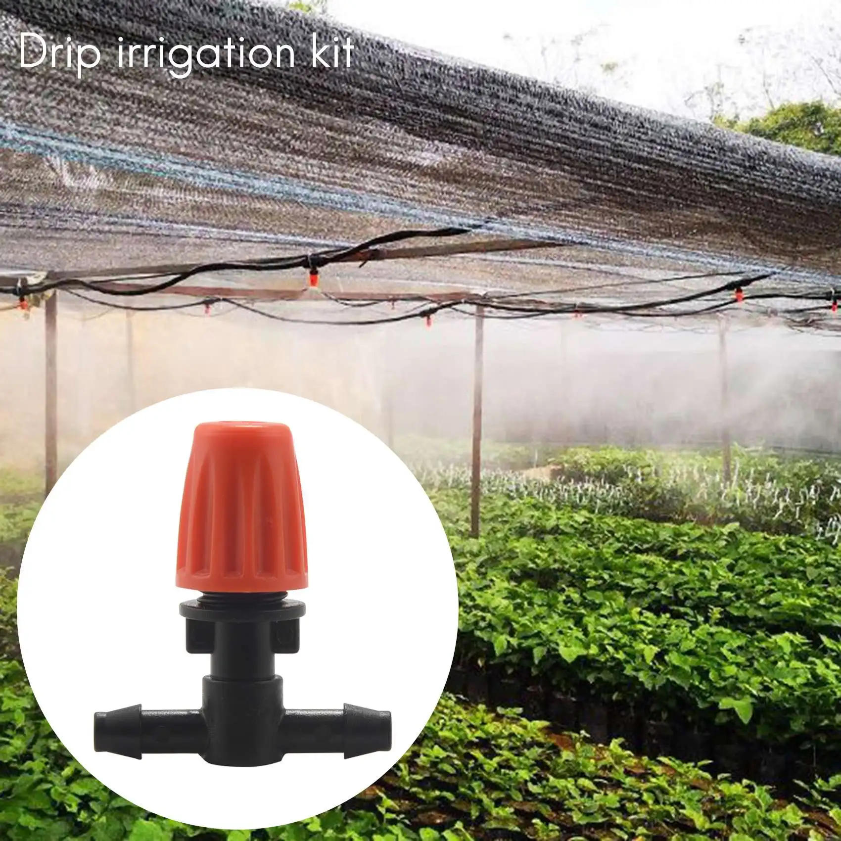 A98E-50 Pcs Three-Way Atomizing Nozzle, Adjustable Mist Nozzles, Drip Irrigation Emitters, Greenhouse Watering System