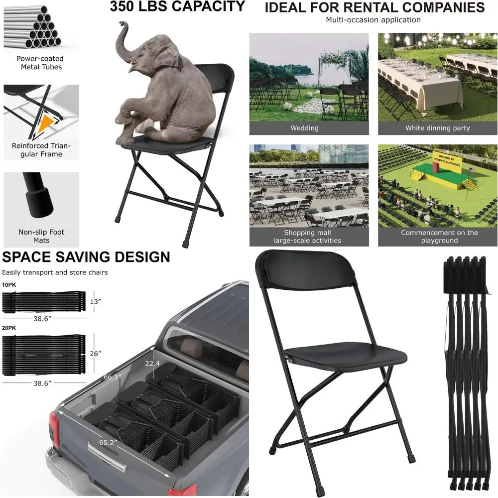 

Stackable Outdoor/Indoor Commercial Chairs, Durable Party Seating, Plastic Stack Chairs with Steel Frame, Suitable for Weddings,