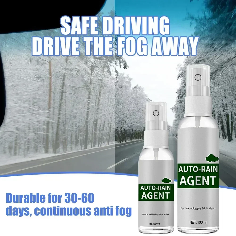 30/100ML Car Window Glass Film Coating Agent Waterproof Rainproof Anti-fog Spray Car Windshield Coating Anti-fog Rainproof Agent