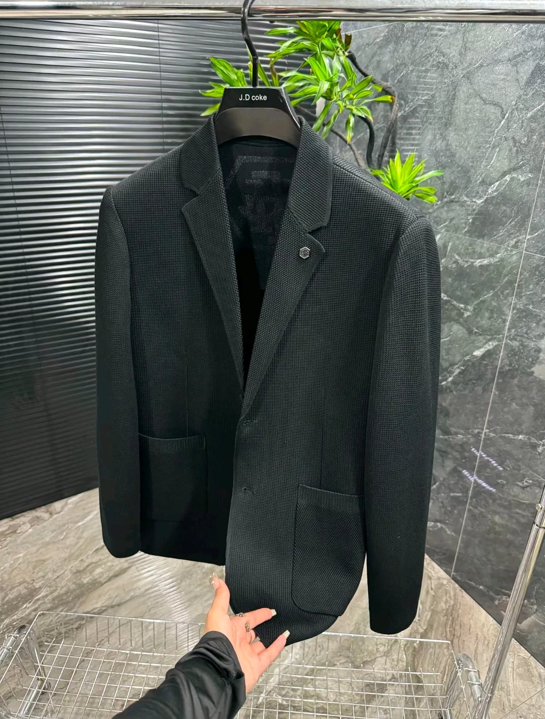 

Мужской вязаный повседневный костюм-пиджак: осенняя новинка, универсальный, высококачественный, модный, деловой стиль, европейские товары премиум-класса