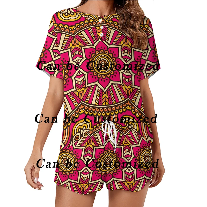 

Women's Custom Print Sat Set Pajamas set woman sexy underwear doma Sleepwear lingеrie
