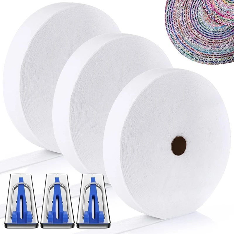 Promotion! 3 Roll 75/150/230/300 Yard Cotton Blend Batting On A Roll For Quiltsneedle Punched Cotton Batting For Rug Purse Braid