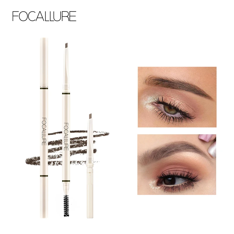 FOCALLURE-lápiz de cejas ultrafino, resistente al agua, de larga duración, potenciadores de cejas precisos, maquillaje, cosméticos, 4 colores