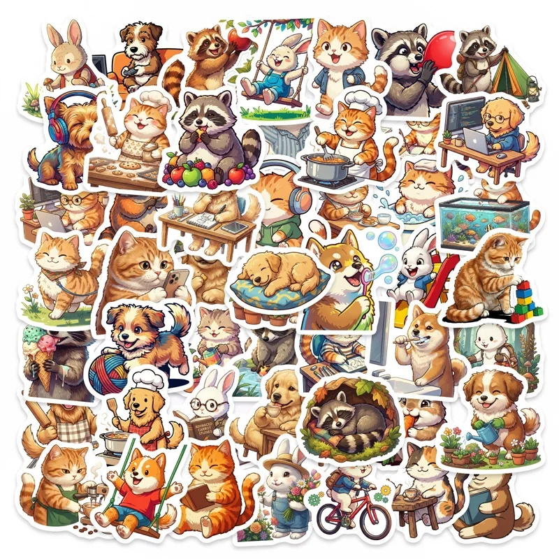 10/30/50PCS Cartoon Fat Orange Cat Sticky PVC Sticker DIY Laptop Luggage Skateboard Decoration Scrapbooking for Kids