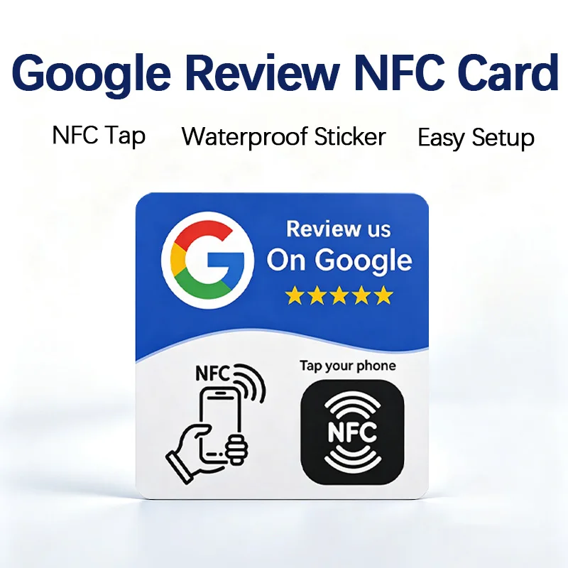 Google Review NFC Card NFC Tap Review Sign Google Review Sticker Business Feedback NFC Card Waterproof Sticker Easy Setup