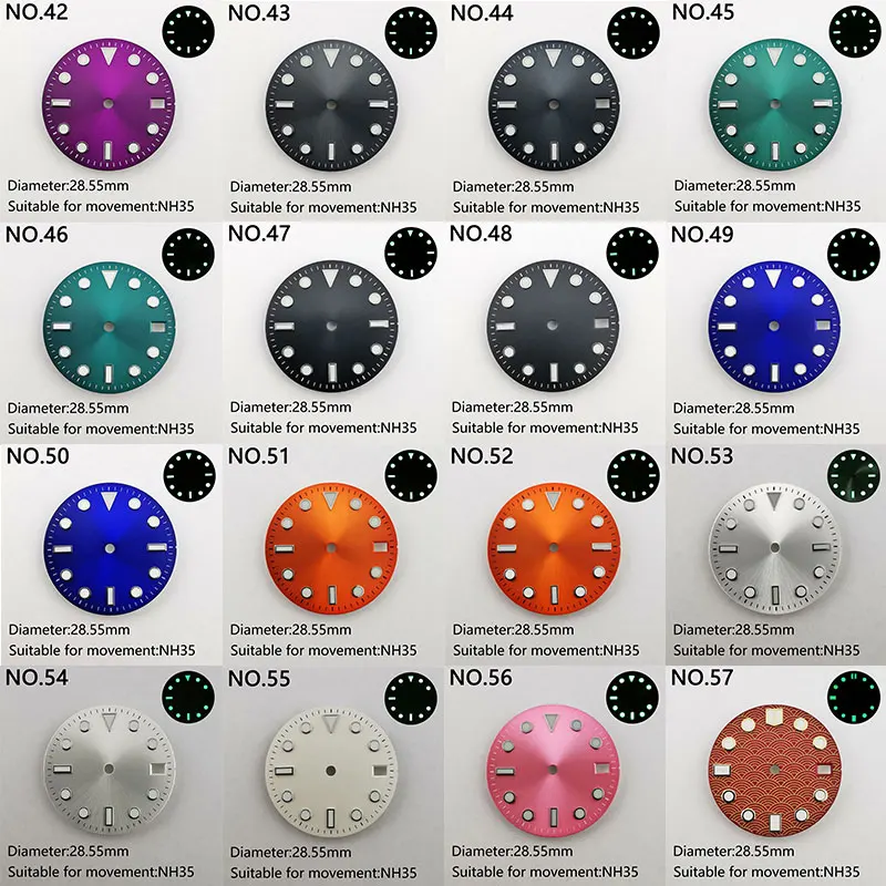 28.5mm/29mm Watch Dial Custom Dial logo Fit NH 35/36 Movement Super Luminous Watch Accessories Part