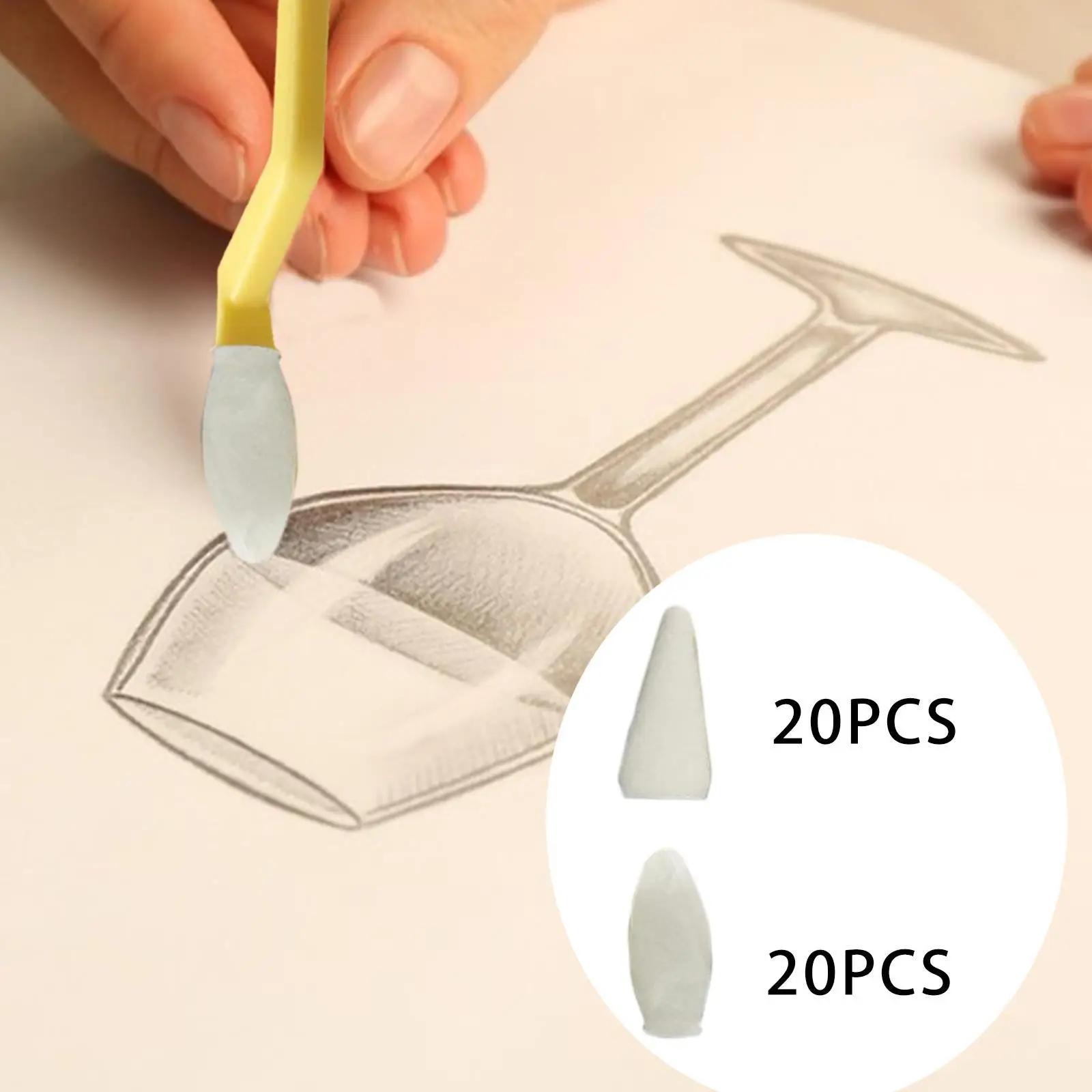 40 Pieces Blending Sponge Pen Head Sponge Wipe for Highlight Shadow Detail