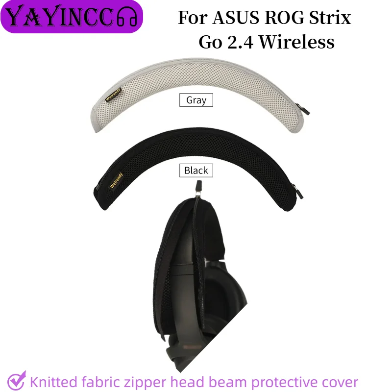 

Advanced feeling Headphone Head Beam Cover for ASUS ROG Strix Go 2.4 Wireless Zipper knitted fabric headband protective cover