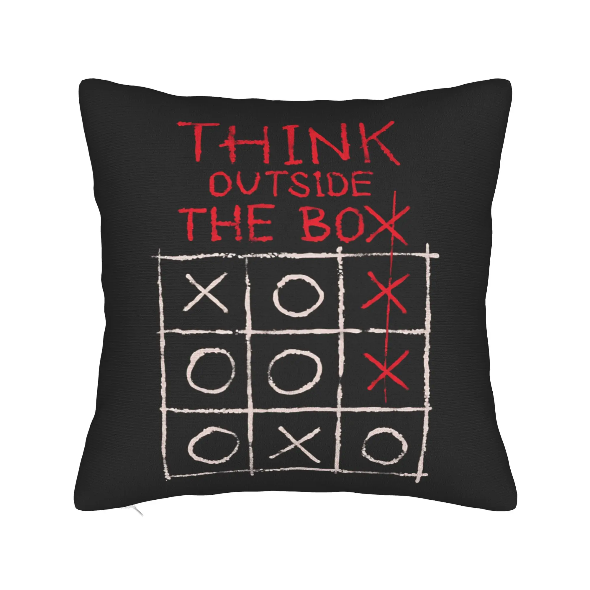 Think Outside the Box Tic Tac Toe Pillow Case  Funny Pillow Cover Soft Pillowcases For Sofa Home Decoration