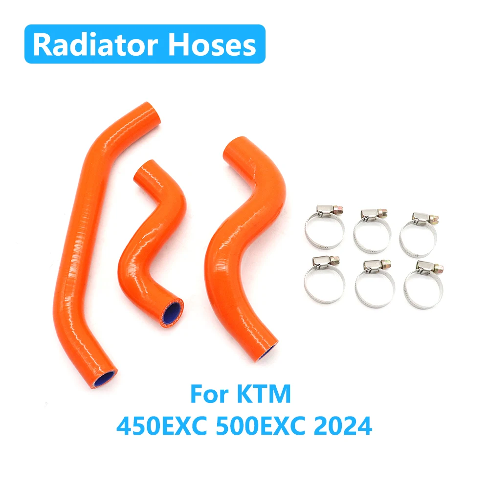 

Radiator Hoses Water Coolant Tube Silicone Hose Kit Clamp Kit For KTM 450EXC 500EXC 450 EXC 500 EXC 2024 Motorcycle Accessories