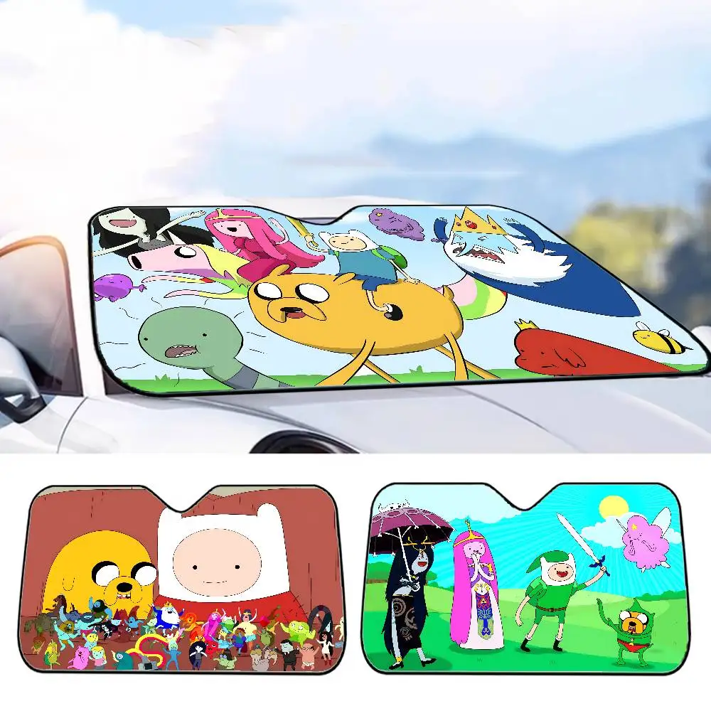 

Cartoon Adventure-Time Car SunShade Car Sunshade Window Sunshade Sunblock Front Windshield Hood Interior Front Baffle Sunshade
