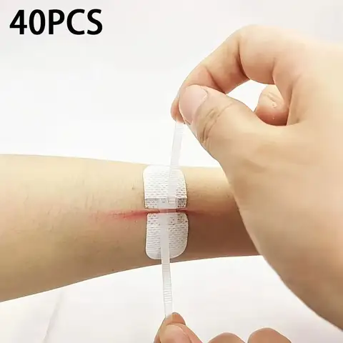 40개 상처 패치 상처 치유 봉합 패치, 보관이 용이하며 야외 스포츠 및 여행에도 적합하며 가벼운 무게