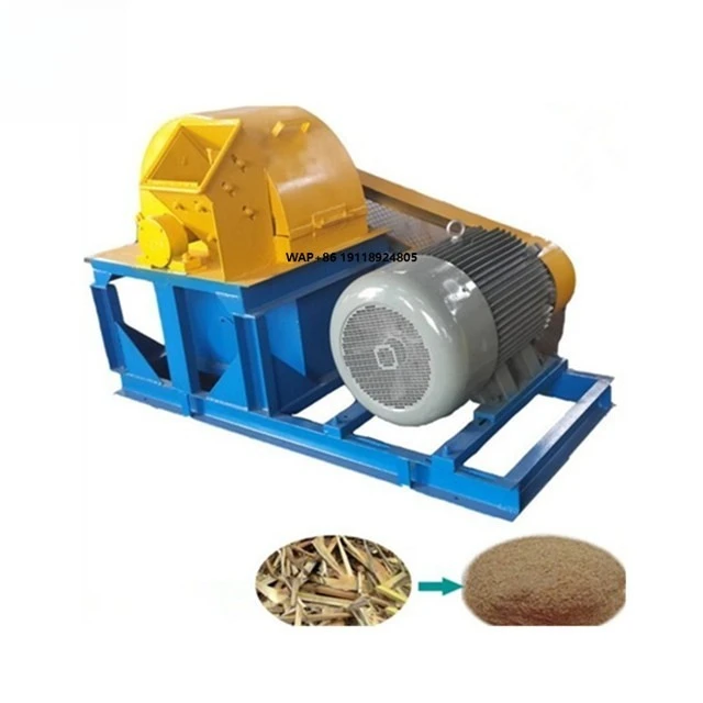 Wood Branch Hammer Mill Crusher Wood Chipper Grinder Mobile Sawdust Powder Shaving Machine