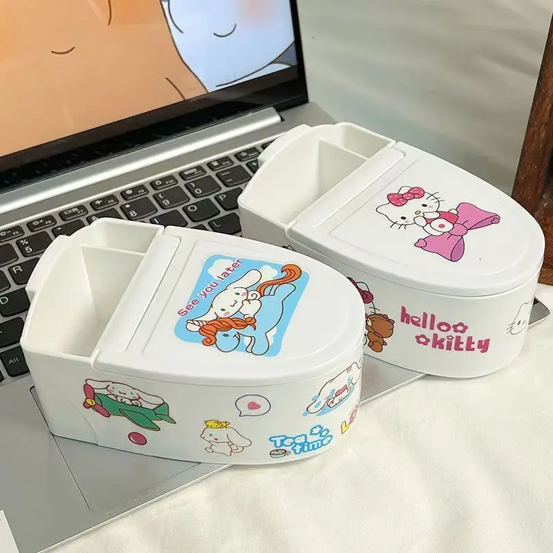 

Anime Sanrio Hello Kitty Cinnamoroll Ashtray Kawaii Kt Cat Home Bathroom Wall Mounted Toilet Ashtray With Lid Decorative Gifts