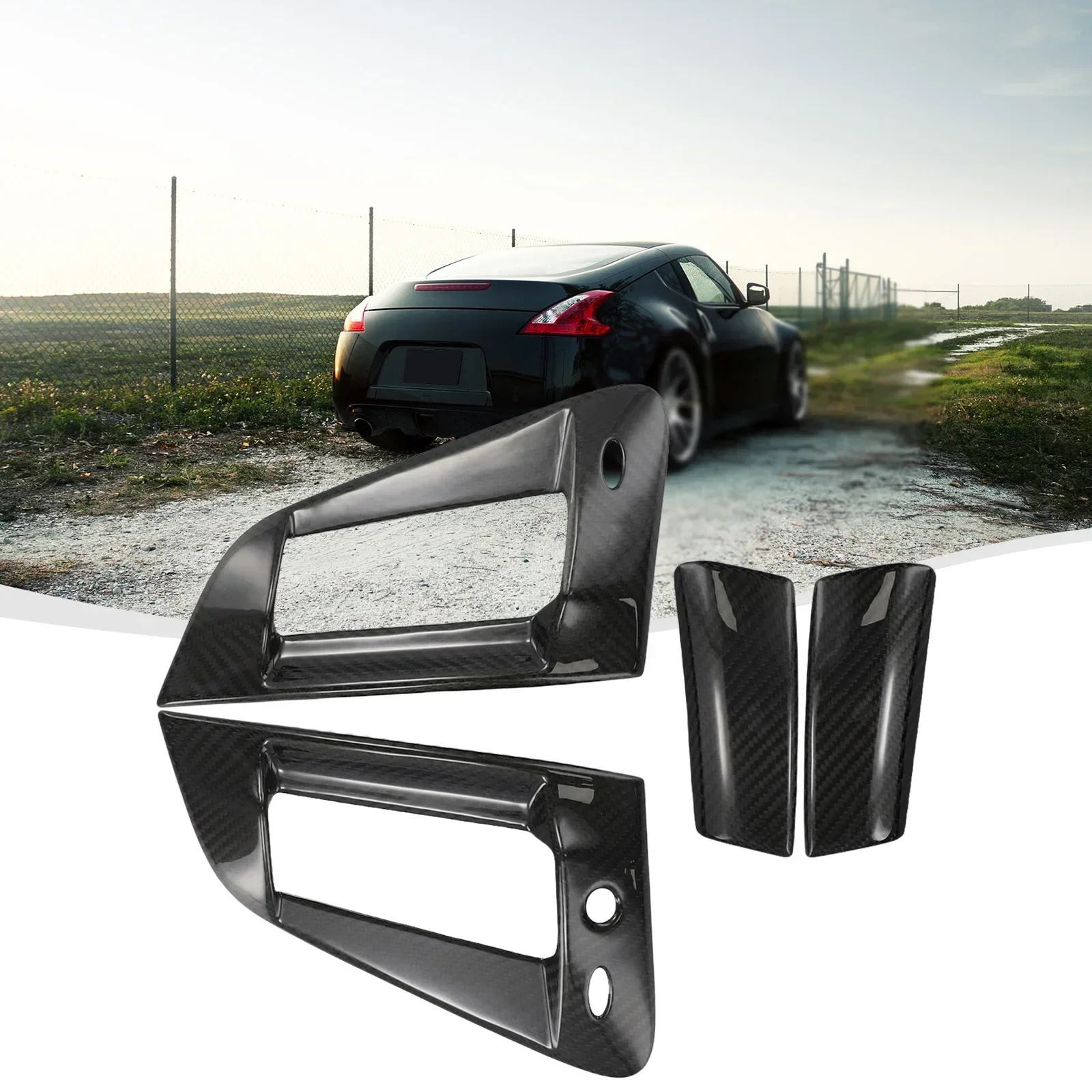 Upgrade Your Car Exterior with Real Carbon Fiber Exterior Door Handle Cover for Nissan 370Z Z34 EVOR 2009 2019