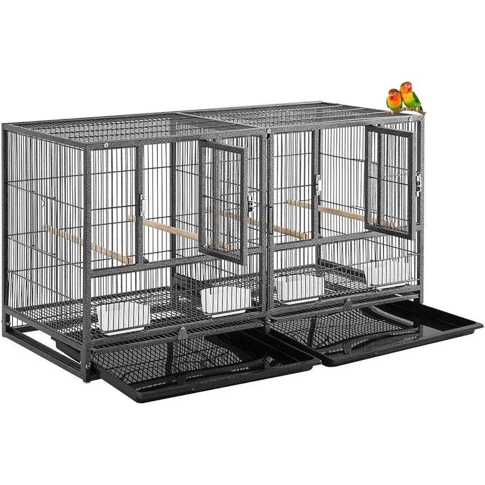 

Combo Stacker Center Divided Breeder Breeding Bird Flight Double Rolling Cage for Aviaries Canaries Cockatiels Lovebirds Finches