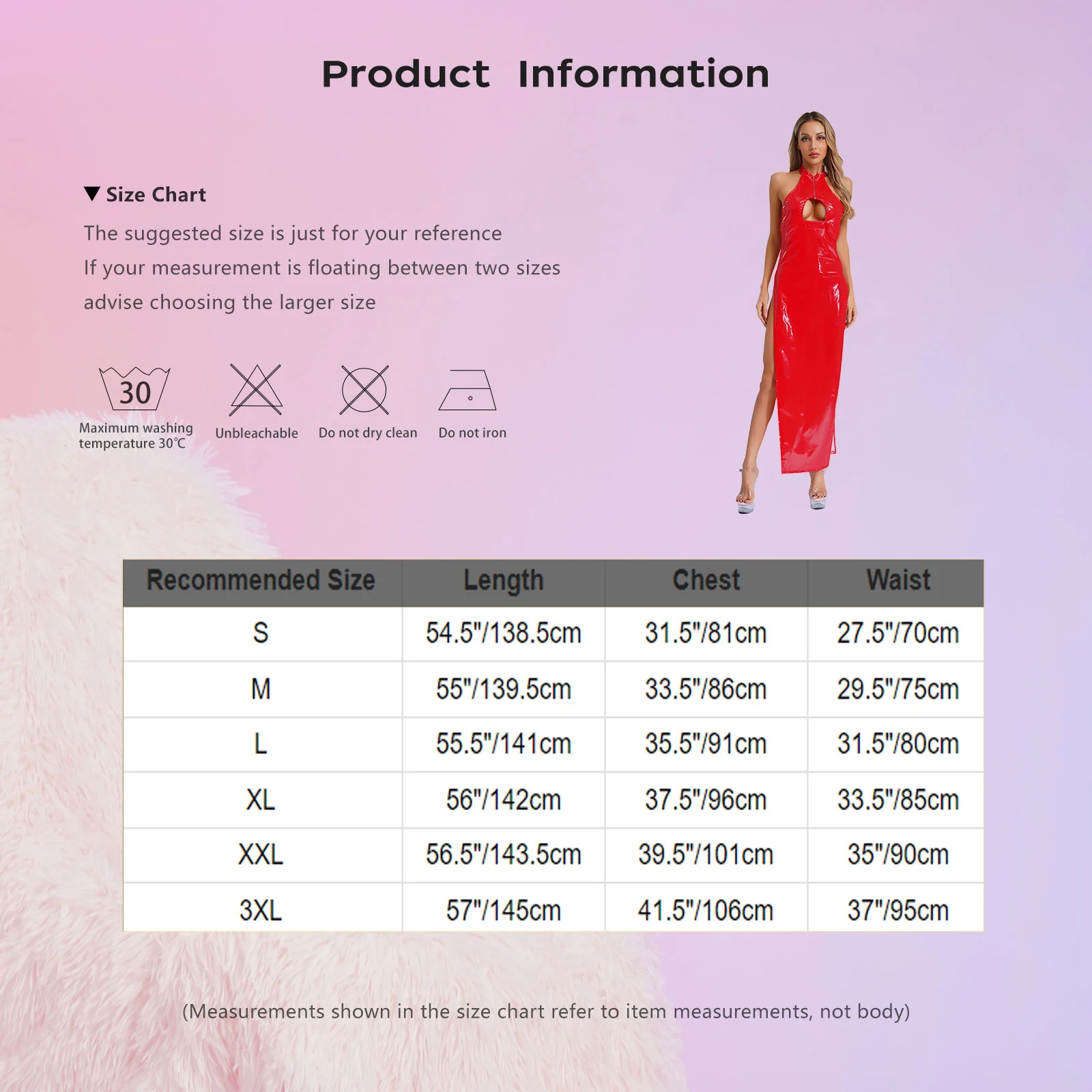 Women Sissy PU Leather Bodycon Dress Halter Neck Hollow Chest Slit Dress Maxi Dress Lingerie Night Club Party Cocktail Outfits