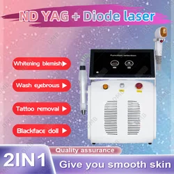 2 in 1 professional 808 nm diode hair removal device painless nd yag laser q switch tattoo removal machine