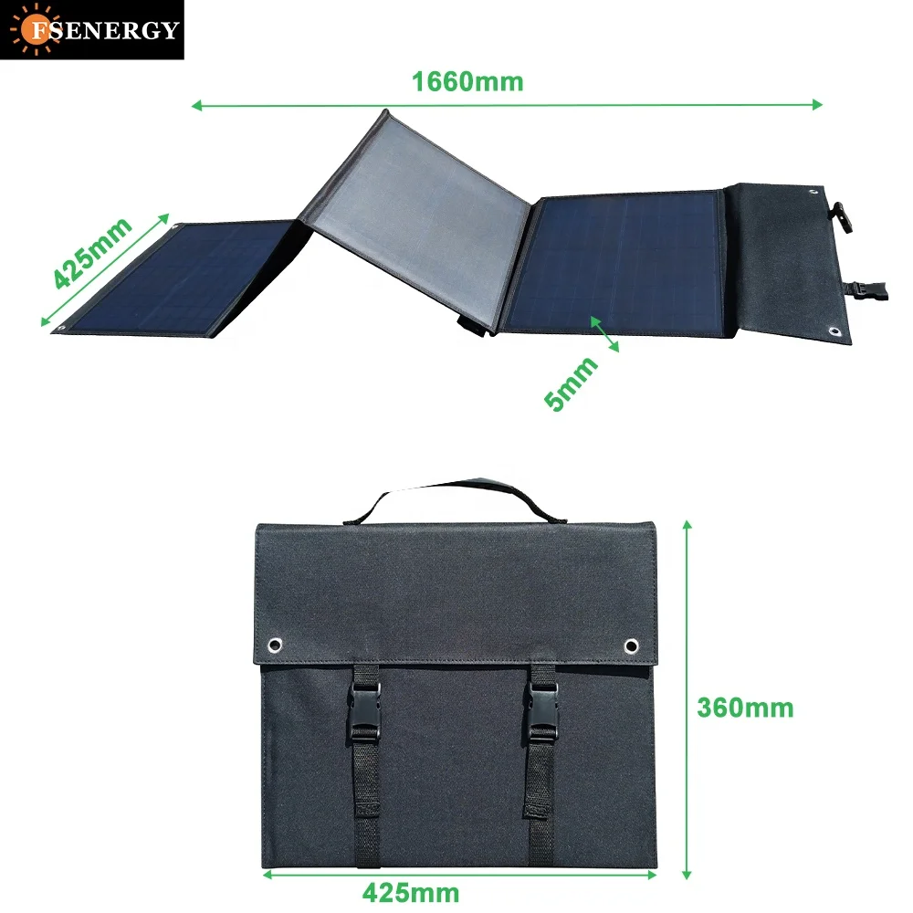 100w Monocrystalline Solar Panels Outdoor Waterproof USB Solar Laptop Charger Foldable Portable Solar Panel for Power Station