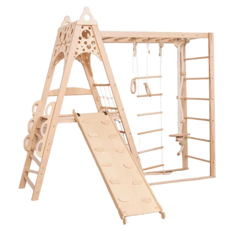 Wooden activity gym triangle children's indoor folding frame