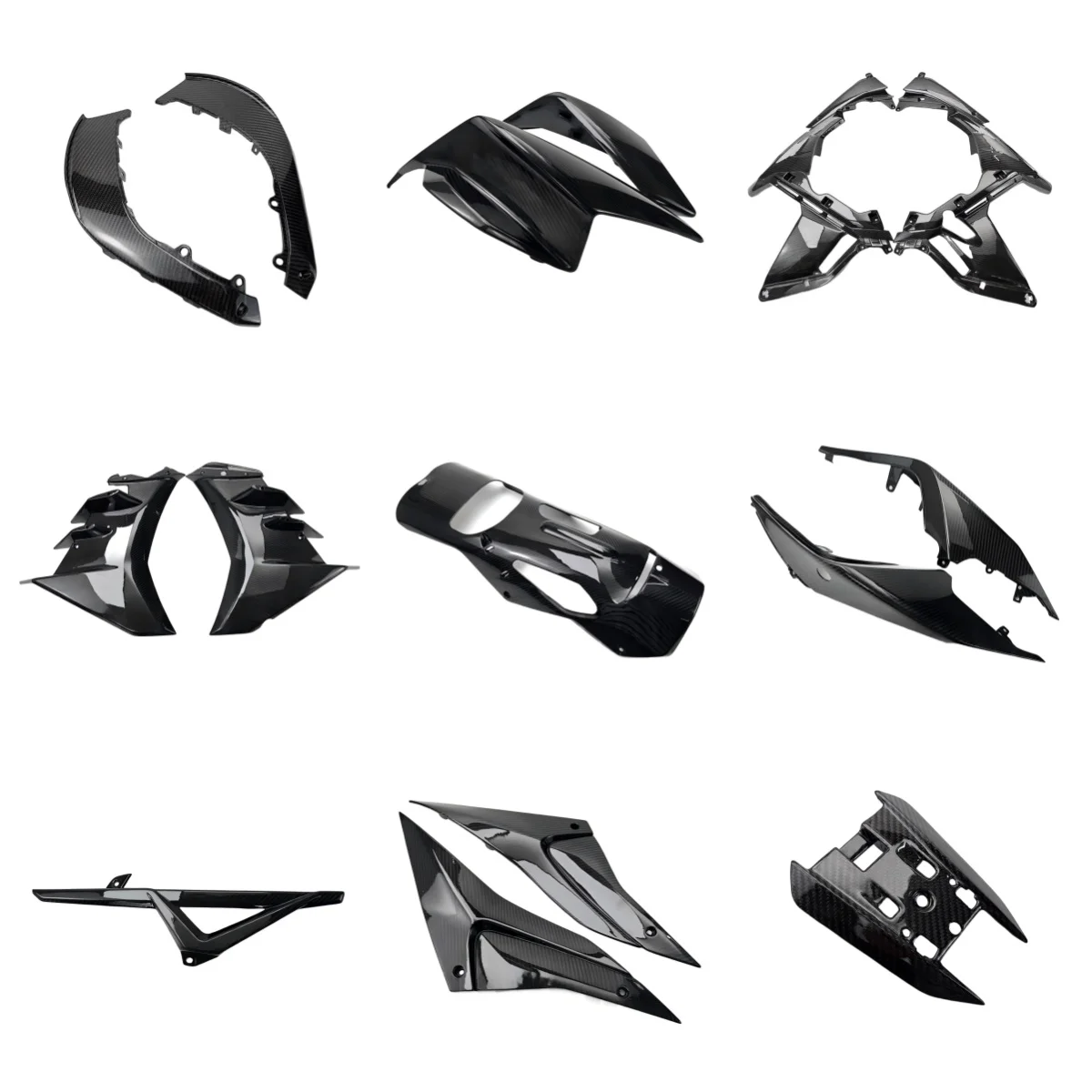 3K 100% Dry Carbon Fiber Motorcycle Fixed Wing Side Panel for Aprilia RSV4  Carbon Fiber Motorcycle Fairing Kit Accessories