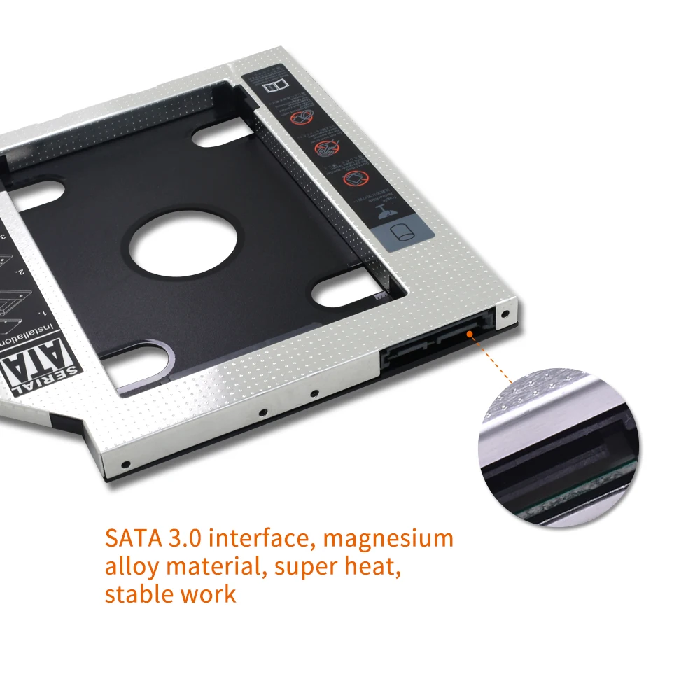 TISHRIC Aluminium 2nd Zweite Hdd Caddy 9,5mm 12,7mm Optibay SATA 3,0 2.5 ''SSD DVD CD-ROM Gehäuse Adapter festplatte Fall