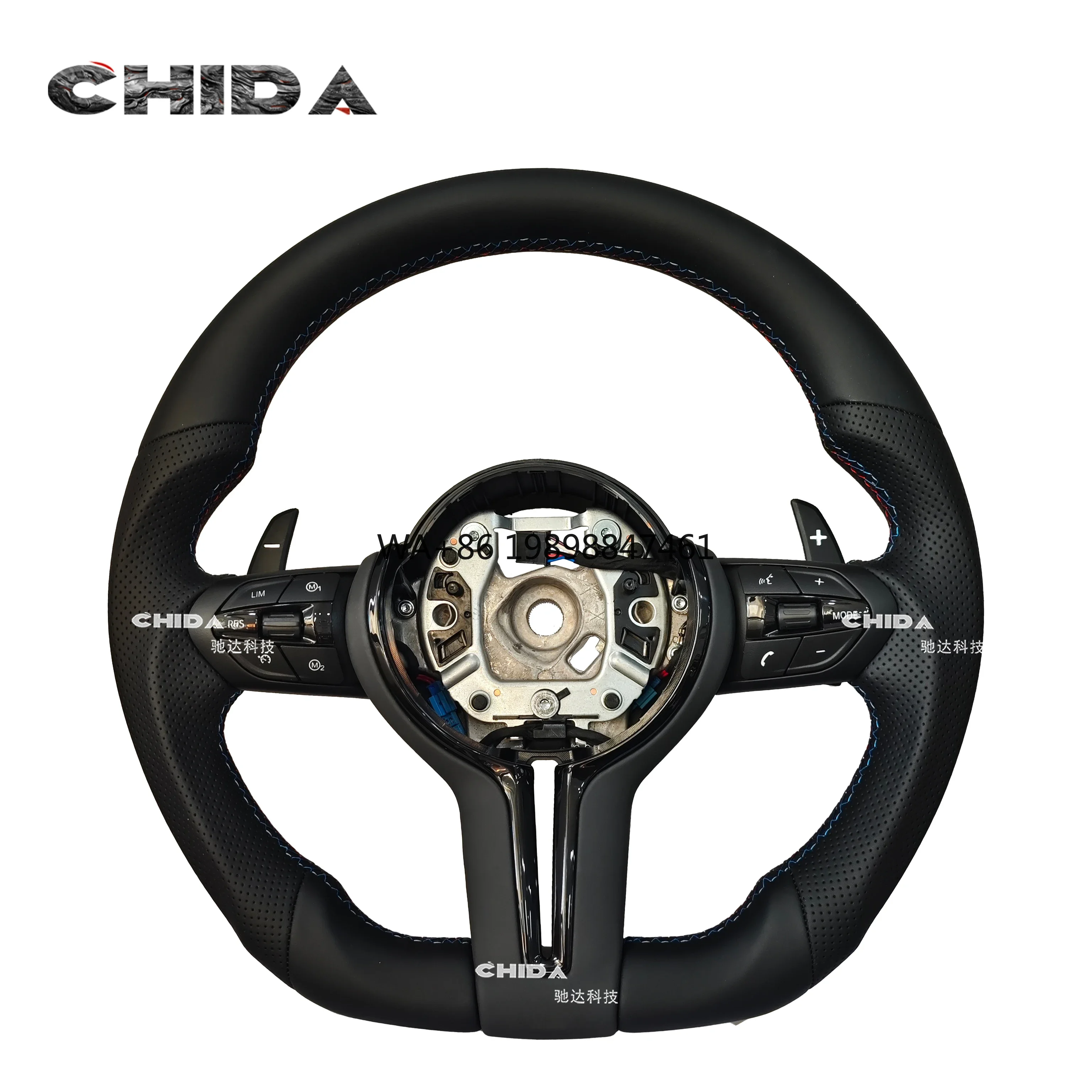 

For B-MW F10 F30 F20 F36 M X3 X4 X5 M3 M5 M6 E F01 F02 F07 F10 F15 F16 F22 Black Samurai Sports Flat Bottom Steering Wheel