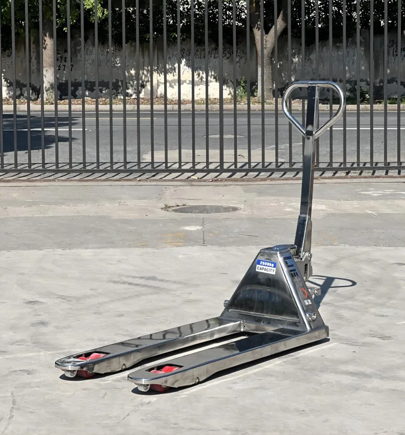 304 stainless steel manual trolley 2 tons 3 tons capacity hydraulic forklift pallet truck floor jack for loading manual