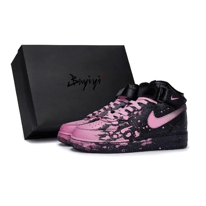 

[Индивидуальные мужские и женские межзвездные туфли Light Powder SBOX] Nike Air Force 1, нескользящие туфли для скейтборда со средним верхом, Unis