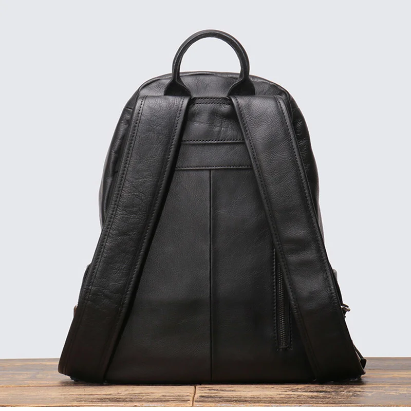 Men's Genuine Fashion Leather Backpack Men Real Cowhide School Bag Male Outdoor Camping Backpacks Designer Shoulder Laptop